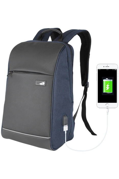 Zoozie Bags Bolsa para Portátil Resistente al Agua con Puerto USB, Azul Oscuro Zoozie Bags Bolsa para Portátil Resistente al Agua con Puerto USB, Azul Oscuro